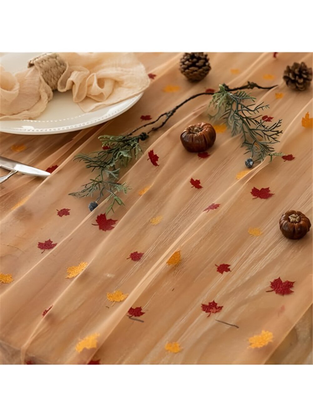 Fall Maple Leaves Table Runner 120 Inch - Picture 5 of 6